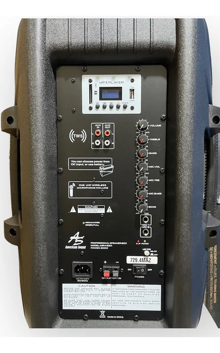 Cabina Activa Recargable American Sound 15pulgadas + Mic