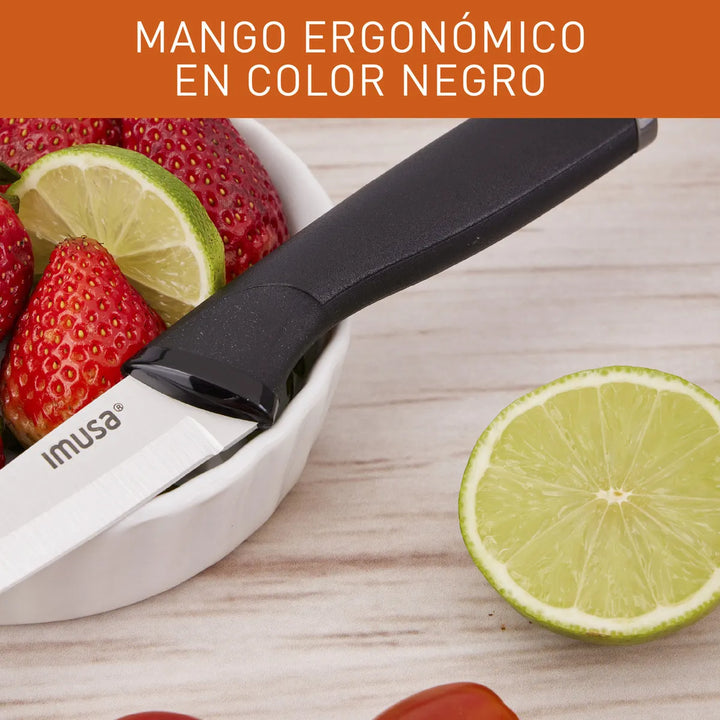 Cuchillo Para Pelar 9cm Imusa Talent Acero Inoxidable Color Negro