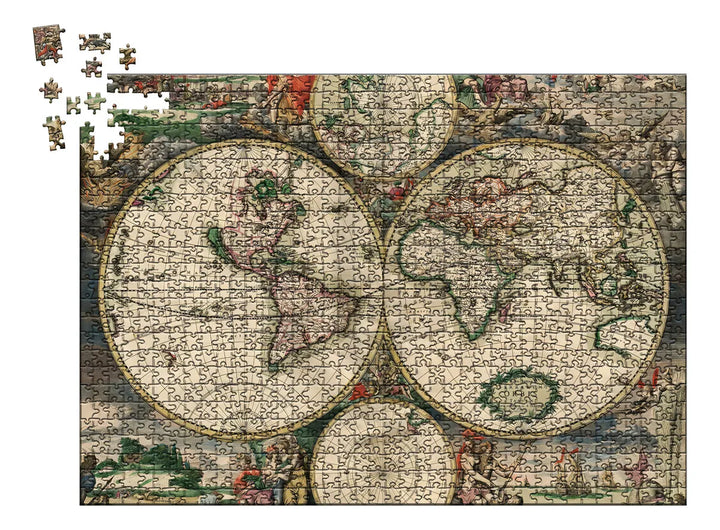 Rompecabezas Ingenio Destreza Mental 1000 Piezas Mapamundi Antiguo