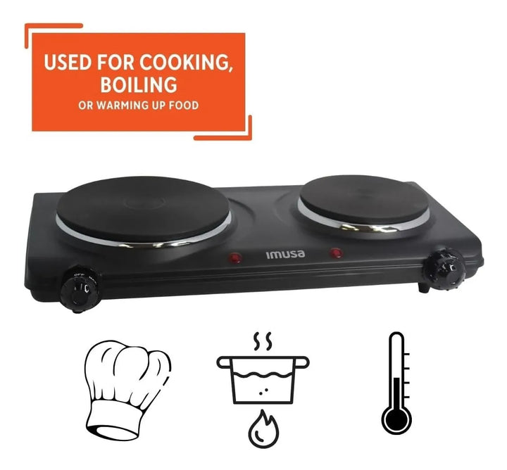 Estufa Eléctrica Portátil Cocina Dos Puestos Imusa 1500watts Imusa