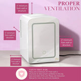 Paris Hilton Mini Nevera Led Espejo Belleza Calor Frío