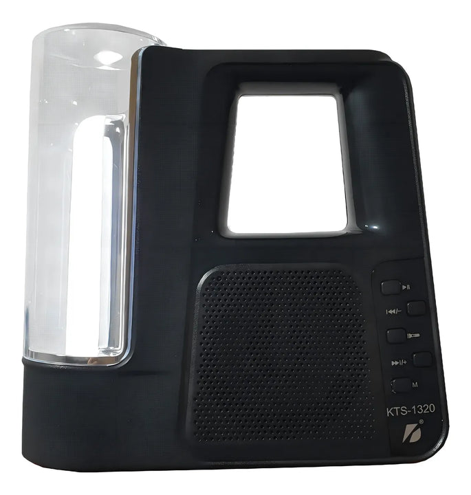 Parlante Linterna Bluetooth Recargable Radio Fm Usb Memoria Color Blanco