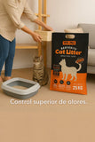 Arena Gatos Premium Control Olor Doble Aroma Talco Bebé 25kg