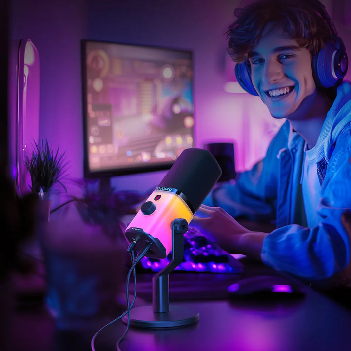 Maono Micrófono dinámico PD100x USB/XLR Led Rgb Gamer