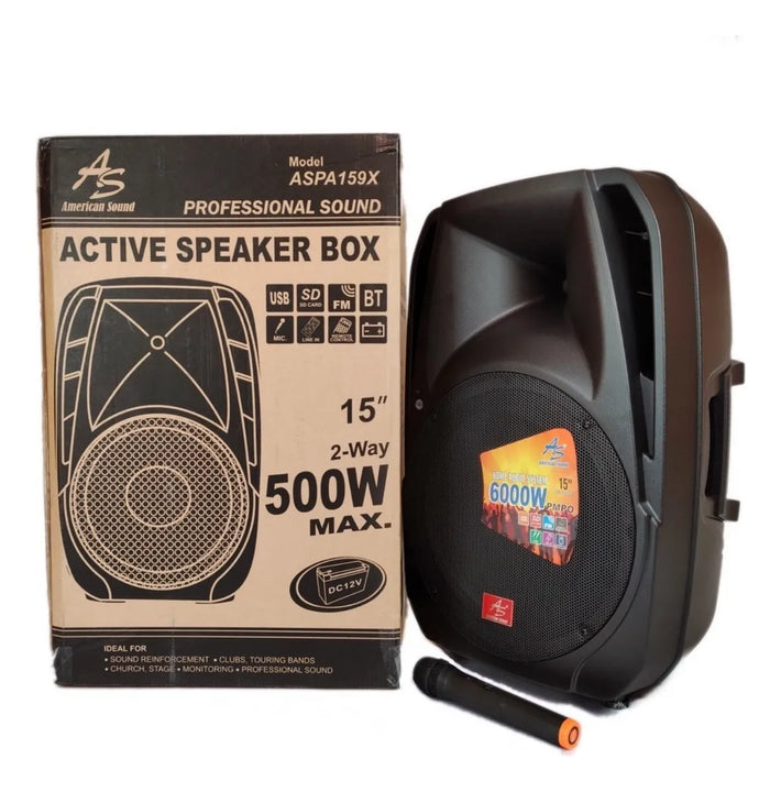 Cabina Activa Recargable American Sound 15pulgadas + Mic