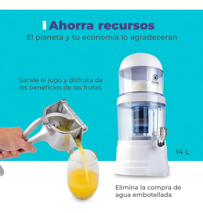 Filtro De Agua Chef Master + Exprimidor Manual De Frutas Blanco