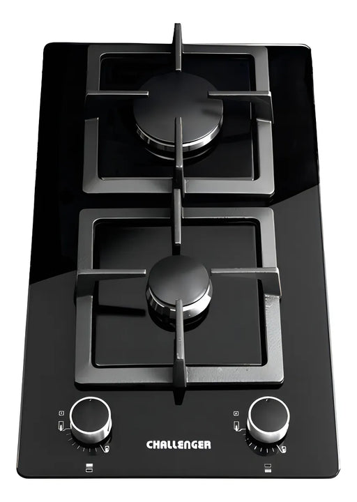 Estufa De Empotrar Challenger 2pt Gas Vidrio Sq 6730 Color Negro