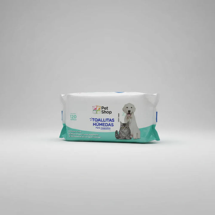 120 Pañitos Humedos Mascota Aloe Pet Shop Sin Irritacion No Aplica Unica