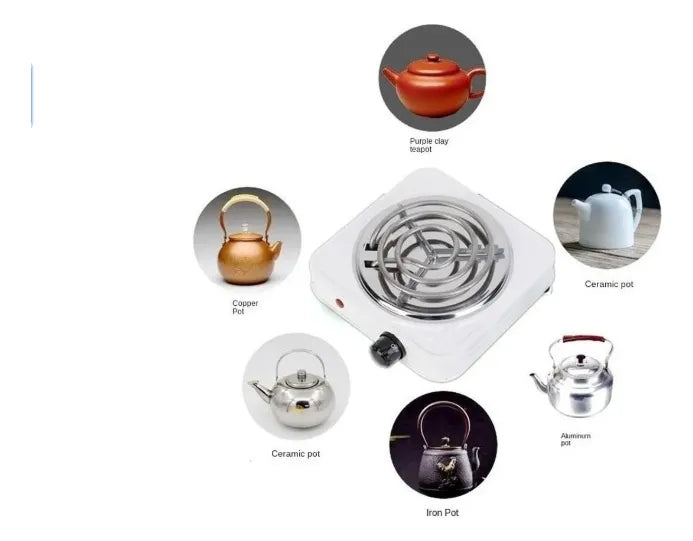 Estufa Eléctrica Portátil Cocina Sobre Mesa Un Puesto Blanco