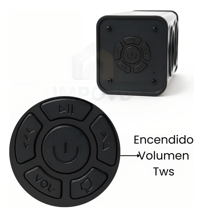 Bocina Portátil Ligero Bluetooth Tws Altavoz Inalámbrico Recargable Parlante Ldnio Luces Led Rgb Sonido Estéreo Graves Potentes Reproductor Música Negro Compacto Duradero