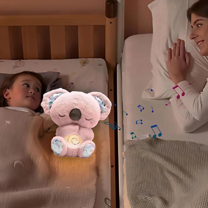 Koala Rosado Peluche Que Respira, Luces Y Sonido 3 Funciones