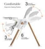 Silla Alta Plegable 3 En 1 Para Bebés Y Niños Gris Claro