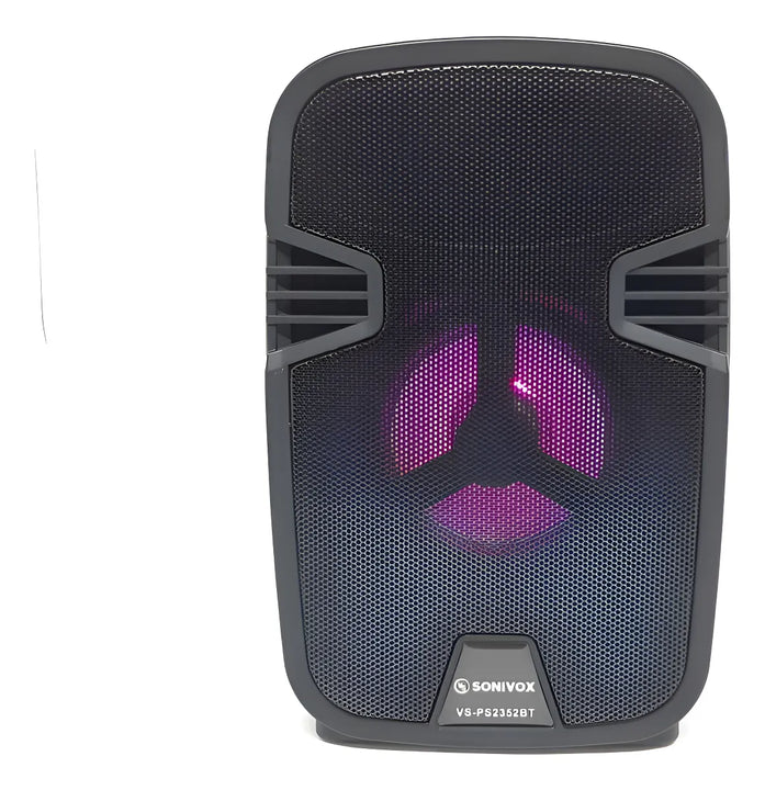 Parlante Portátil Mini Cabina Bluetooth Luz Led Radio Fm Negro