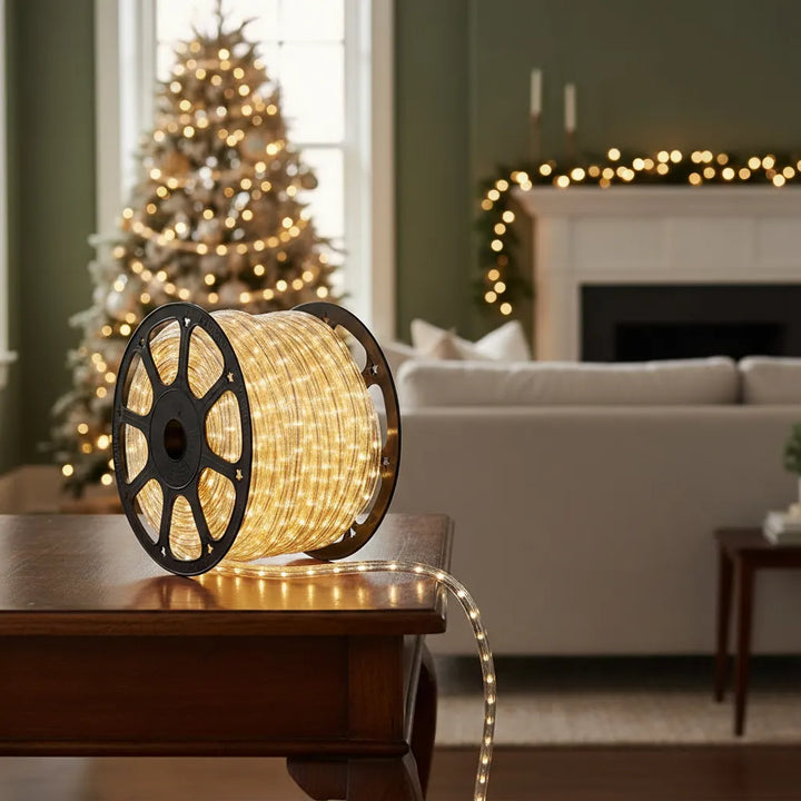 Manguera Led 3 Vias Luces Navideñas X 10mt Blanco Calido