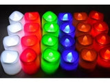 6 Velas Led Multicolor Pilas Navideñas Luz Rgb Iluminación