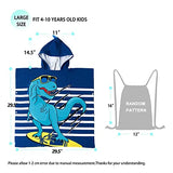 Poncho De Toalla De Dinosaurio Con Capucha Para Ninos