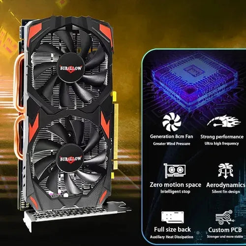 Tarjeta Gráfica Rx580 8gb Gamer Amd Ddr5 Gpu Gaming Surallow