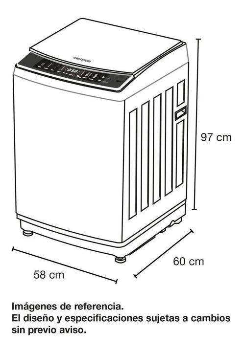 Lavadora Automática 13 Kg Panel Digital Cw5713dg Challenger Gris