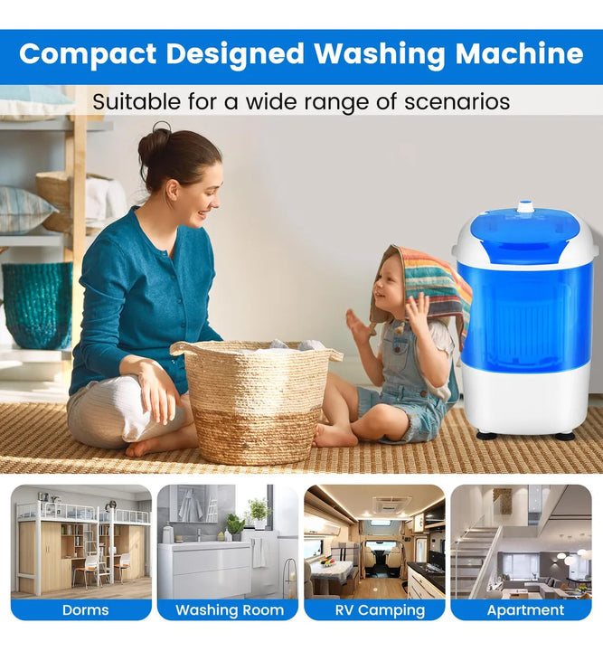 Mini Lavadora Portátil Con Secadora 5.5 Libras Eléctrica