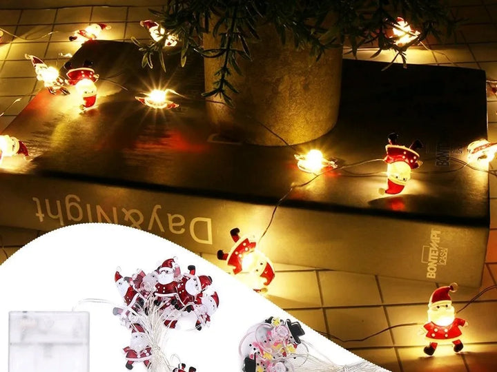 Alambre 20 Led 2m Navidad Micro Hilo Guirnalda Figuras Pilas Dorado