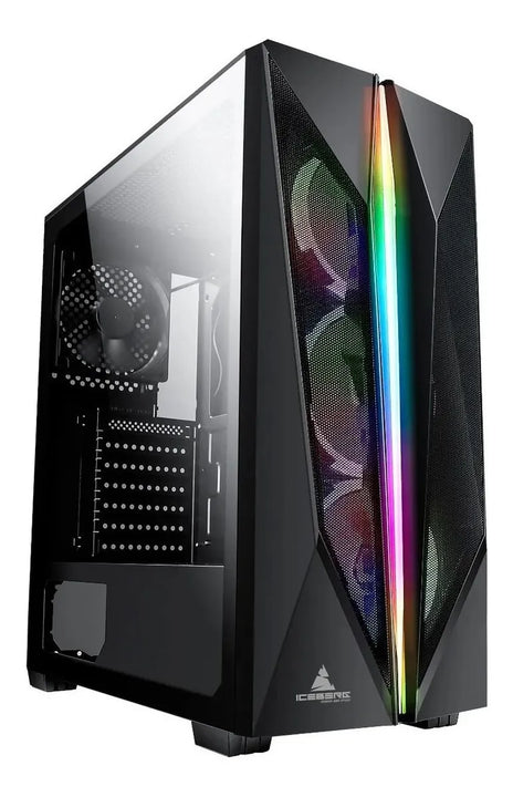 Chasis Gabinete Gamer Iceberg Flow X Argb X4 Ventiladores Color Negro