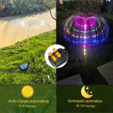 2 Luces Solares De Medusas Lámparas De Fibra Óptica Inalámb Multicolor
