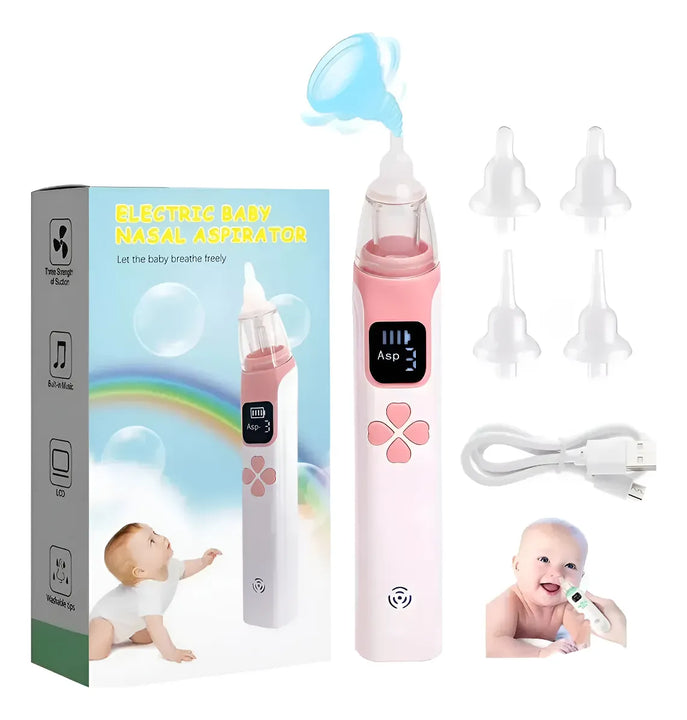 Aspirador Nasal Electrico Recargable Musical Para Bebe Blanco
