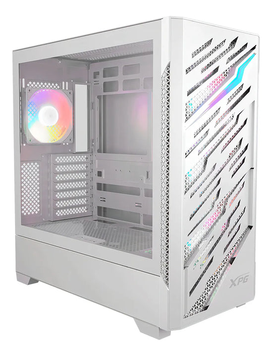 Gabinete Xpg Starker Air Btf Wh Cristal Templado Argb Led Color Blanco