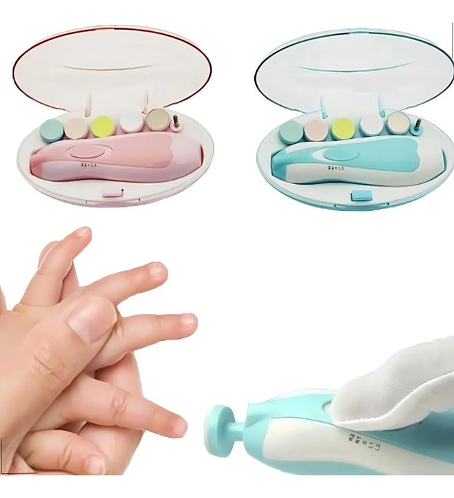 Cortauñas Eléctrico Para Bebés Y Niños Con 6 Recambios Rosas Rosa