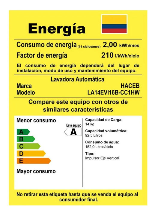 Lavadora Zoü 14 Kg Digital Negra Color Negro