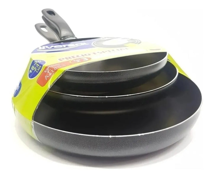 Juego De 3 Sartenes Universal Antiadherente