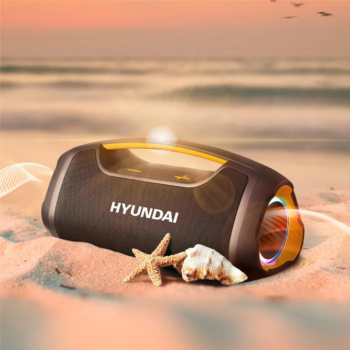 Parlante Hyundai Portátil Bluetooth/fm 120/watts Impermeable Negro
