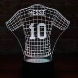 Lámpara Led Messi Camiseta Uniforme Fútbol Regalo Holograma Negra