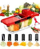 Rallador de mandolina, queso, patatas, verduras, verduras, 6 en 1