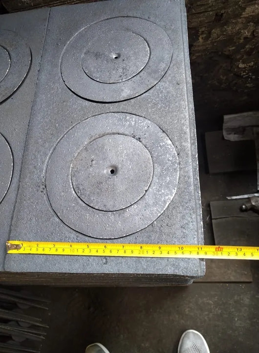 Plancha Para Estufa Leña 2 Puestos Gris Metalico