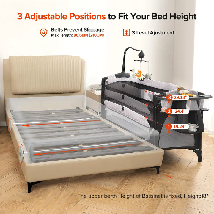 Moisés 4 En 1 Con Cambiador Colchón Música Y Almacenamiento