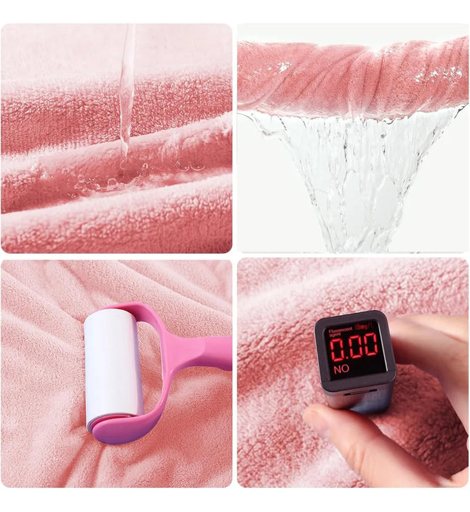 Salida De Baño Capucha +3 Toallitas Para Bebes Diseño Animal Rosa