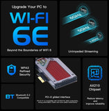 Adaptador Pcie Wi-fi 6e Bluetooth 5.3 Tribanda Rgb Fenvi
