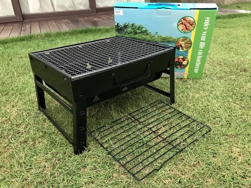 Asador De Carbón Bbq Camping Portátil Mini 36x29cm