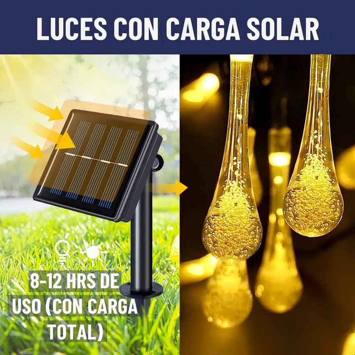 Guirnalda Solar Hada Gotas Maxwell 7m 30 Luces Led Navidad