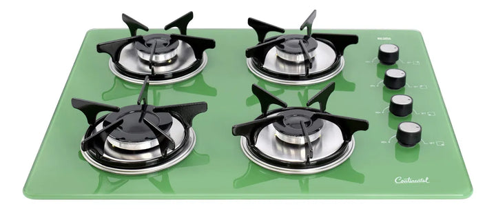 Estufa De Empotrar Vidrio Templado 62x52cm Gas Natural 6675 Color Verde