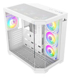 Chasis Gamer Iceberg Crystal Edge Con 7 Ventiladores Argb Blanco