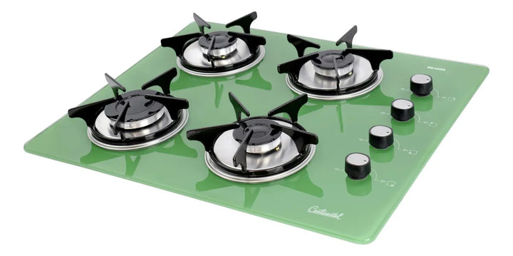 Estufa De Empotrar Vidrio Templado 62x52cm Gas Natural 6675 Color Verde