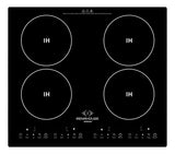 Estufa Electrica De Inducción 4 Puestos Empotrable 4x900w Negro