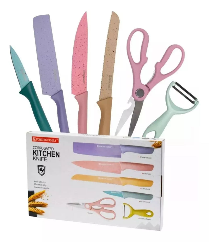 Set Juego De Cuchillos Cocina X6 Piezas