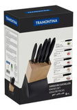 Cuchillos Tramontina Plenus en Acero Inoxidable y Polipropileno Negro 6 Piezas
