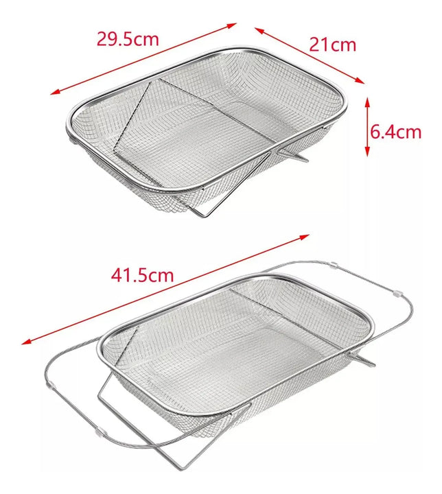 Escurridor Cesta De Drenaje De Acero Inoxidable Lavaplatos Plateado