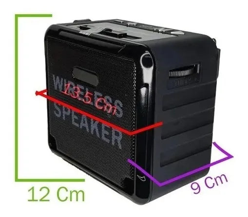 Parlante Bluetooth Recargable Radio Am/fm/sw Usb Auxiliar 88 Negro