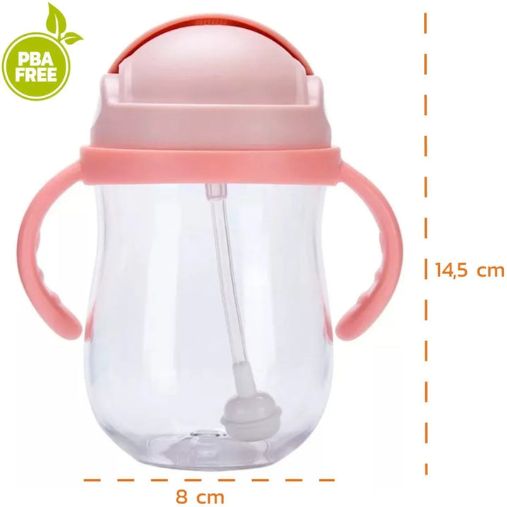 Vaso Pitillo Antiderrame Color Rosado