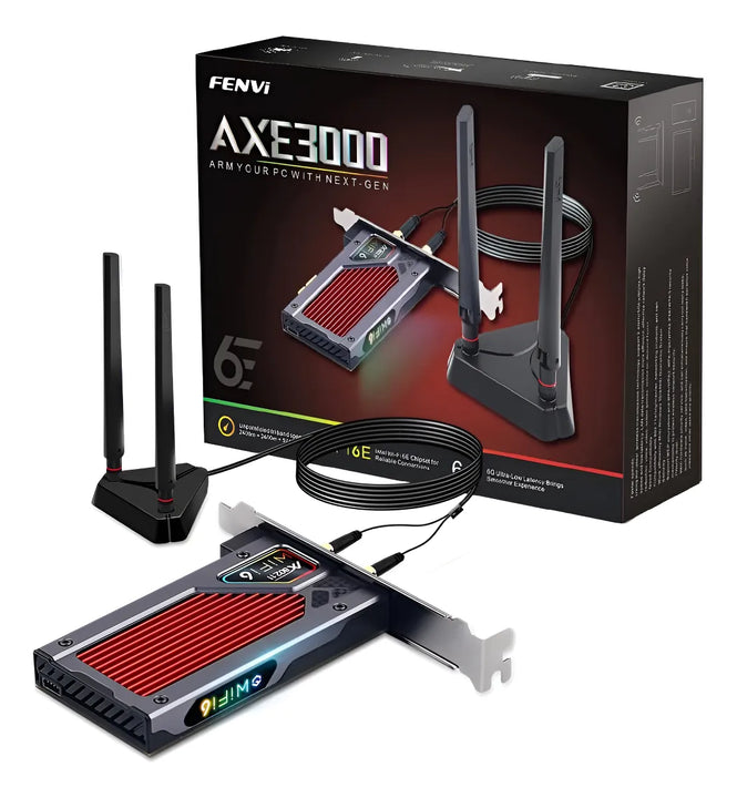 Adaptador Pcie Wi-fi 6e Bluetooth 5.3 Tribanda Rgb Fenvi